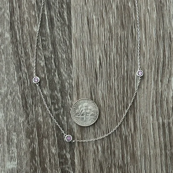 Elegant Silver Necklace with Pink Accents